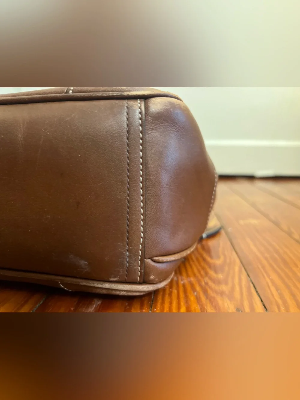 Coach 70633 Brown Leather Briefcase Laptop Messenger Bag w/ Strap